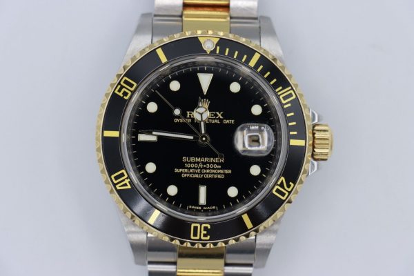 Rolex Submariner 16613T Black Dial & Bezel Two-Tone Oyster Band Circa 2006