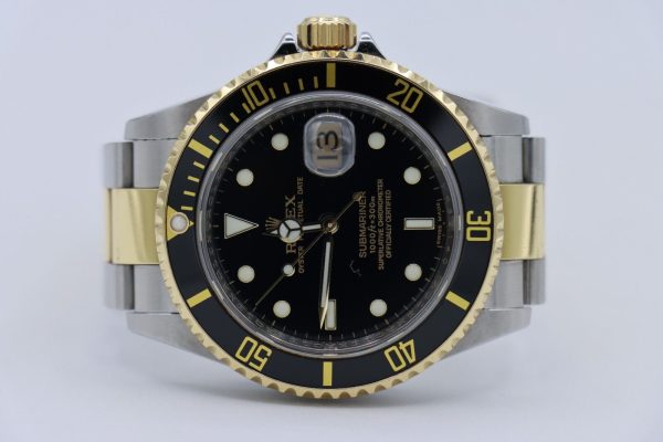 Rolex Submariner 16613T Black Dial & Bezel Two-Tone Oyster Band Circa 2006