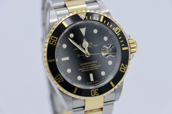 Rolex Submariner 16613T Black Dial & Bezel Two-Tone Oyster Band Circa 2006