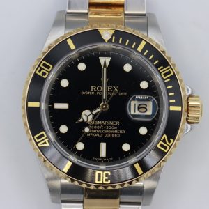Rolex Submariner 16613T Black Dial & Bezel Two-Tone Oyster Band Circa 2006