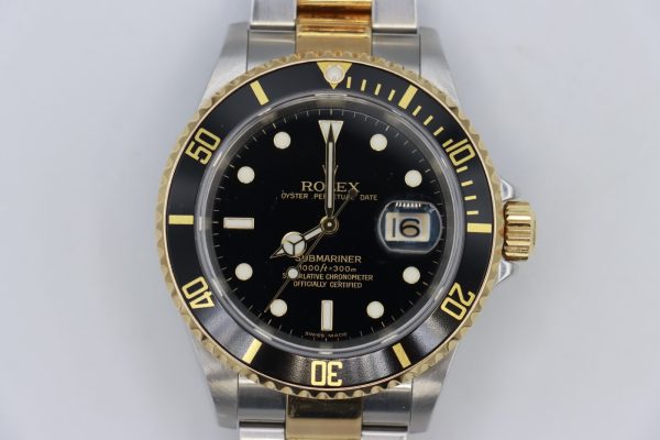 Rolex Submariner 16613T Black Dial & Bezel Two-Tone Oyster Band Circa 2006