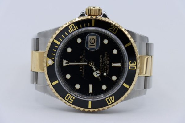 Rolex Submariner 16613T Black Dial & Bezel Two-Tone Oyster Band Circa 2006