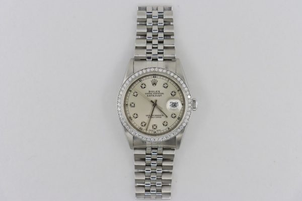 Rolex Datejust 16234 Silver Diamond Dial & Bezel Jubilee Band Circa 1999 - Image 2