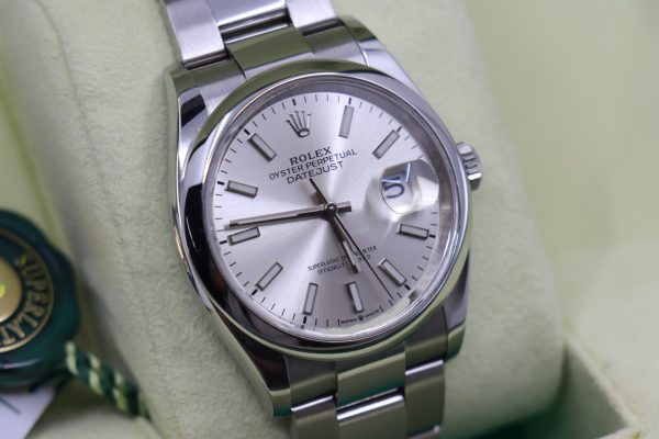 Rolex Datejust 36 126200 Silver Index Dial Oyster Band Smooth Bezel Box & Papers - Image 11