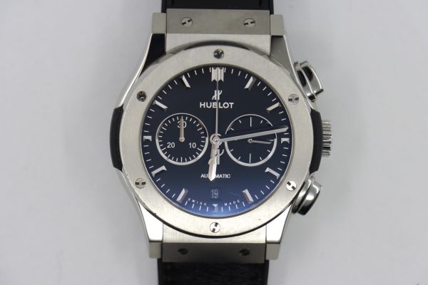 Hublot Classic Fusion Chronograph 541.NX.1171.LR Black Dial Leather Strap 2019