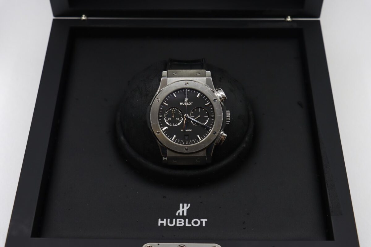 Hublot Classic Fusion Chronograph 541.NX.1171.LR Black Dial Leather Strap 2019 - Image 9