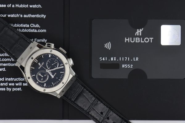 Hublot Classic Fusion Chronograph 541.NX.1171.LR Black Dial Leather Strap 2019 - Image 11
