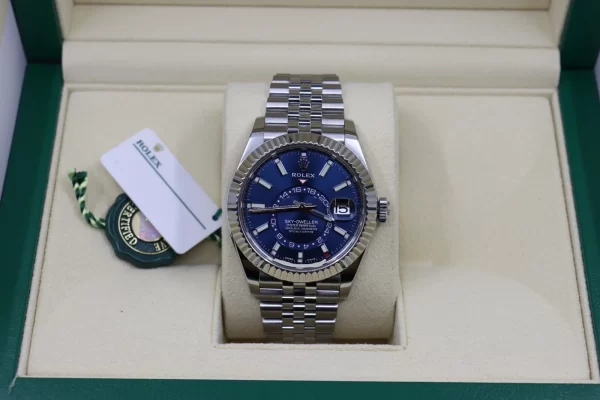 Rolex Sky-Dweller 326934 Blue Index Dial Jubilee Band Box & Papers Year 2024