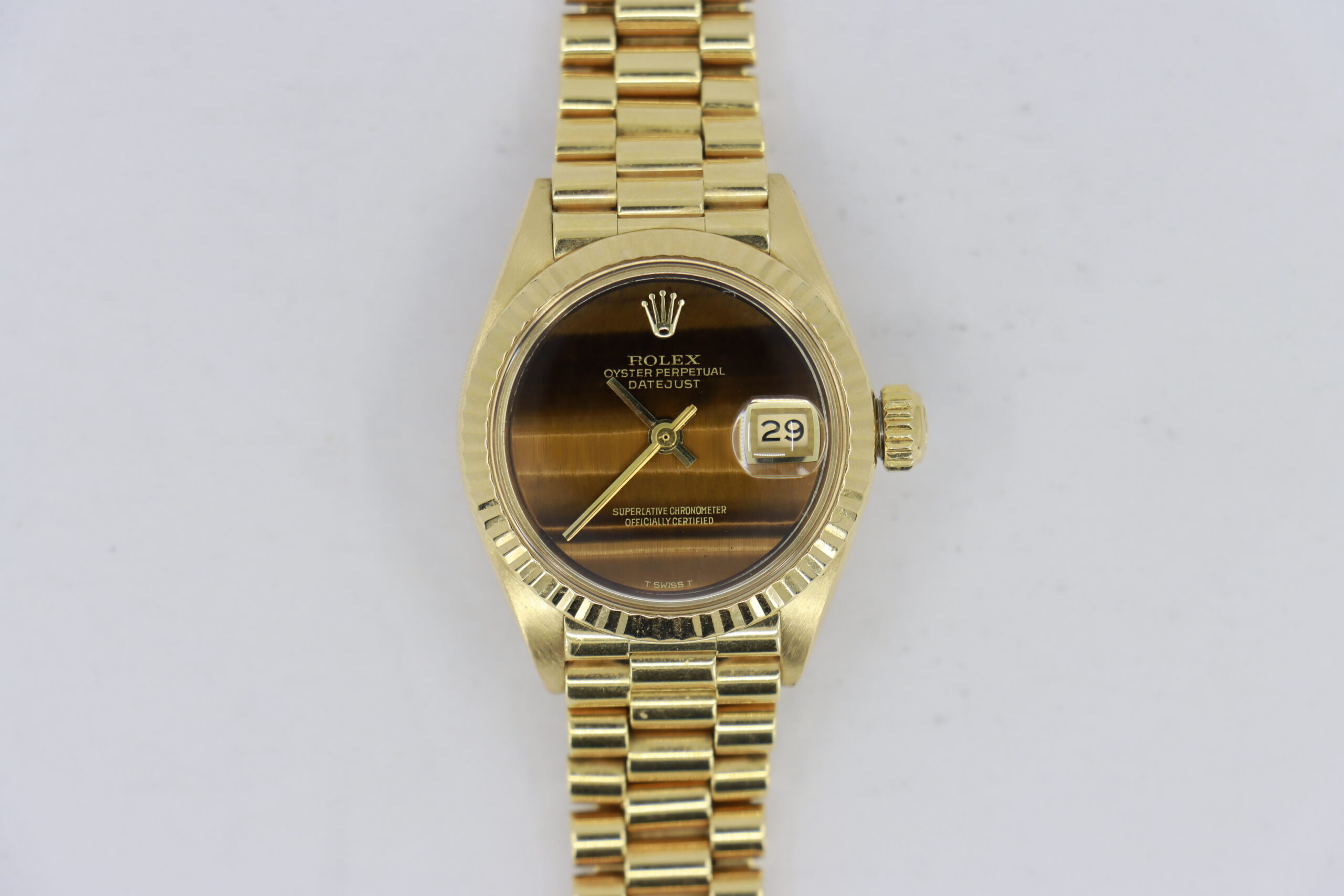 Rolex Lady-Datejust 6917 Tiger Eye Dial President 18K Original Papers Circa 1975