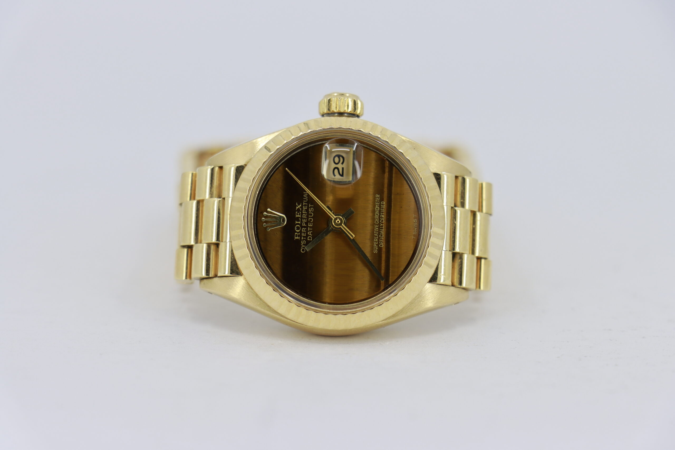 Rolex Lady-Datejust 6917 Tiger Eye Dial President 18K Original Papers Circa 1975 - Image 7