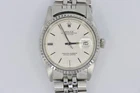 Rolex Datejust 1603 Silver Linen Dial Jubilee Oval Band Engine Turned Bezel 1973